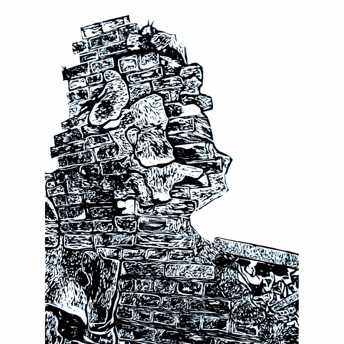 Trwałość, Linoryt, 3/30, 70x100 cm, 2015
