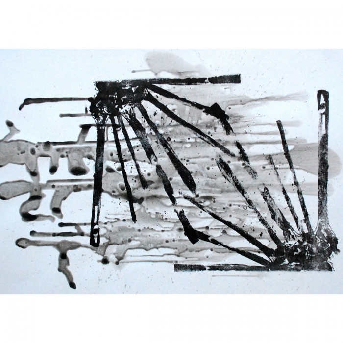 Zetknięcie, Litografia, 100x70 cm, 2012