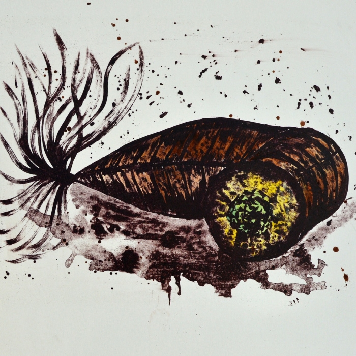 Makrela przybrzeżna, Litografia, Akwarela, 13/30, 46x35 cm, 2016