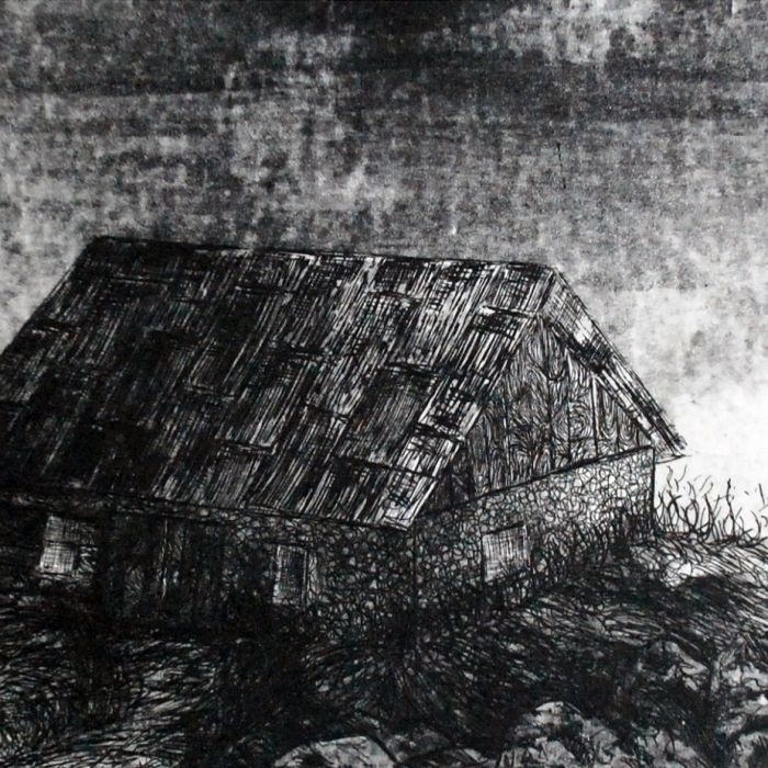 Samotny dom, Akwaforta, Akwatinta, 5/30, 42x30 cm, 2015