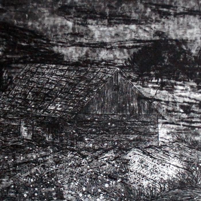 Ukryta chatka, Akwaforta, Akwatinta, 5/30, 42x30 cm, 2015