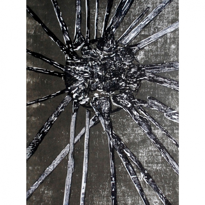 Początek życia, Drzeworyt, 6/30,100x70 cm, 2013