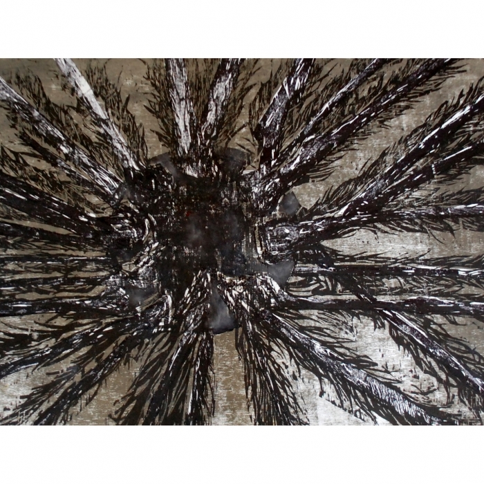 Początek życia, Drzeworyt, 11/30,100x70 cm, 2013