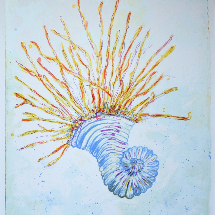 Ślimak pałeczkowaty, Litografia barwna, 6/30, 55,5x71 cm, 2016